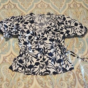 Old Navy Floral Wrap Blouse